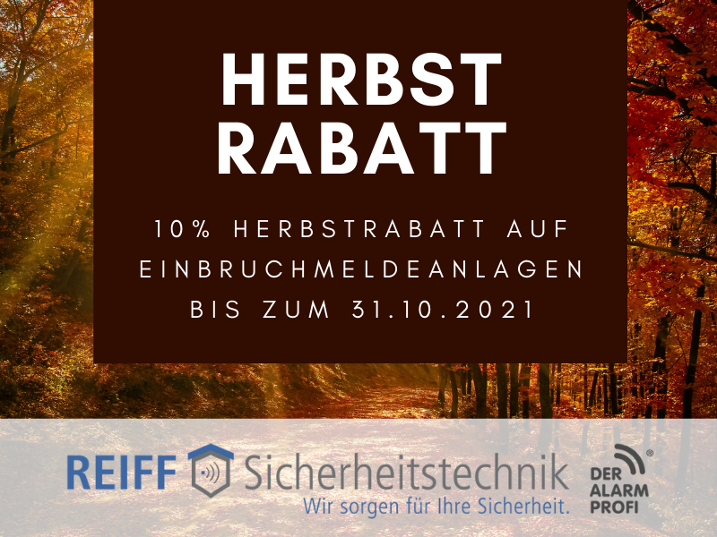 Herbst-Rabatt bei REIFF Sicherheitstechnik